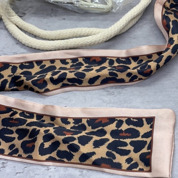 Cheetah Silk Scarf Wrap Adjustable Belt - Picture 6 of 11